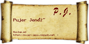 Pujer Jenő névjegykártya